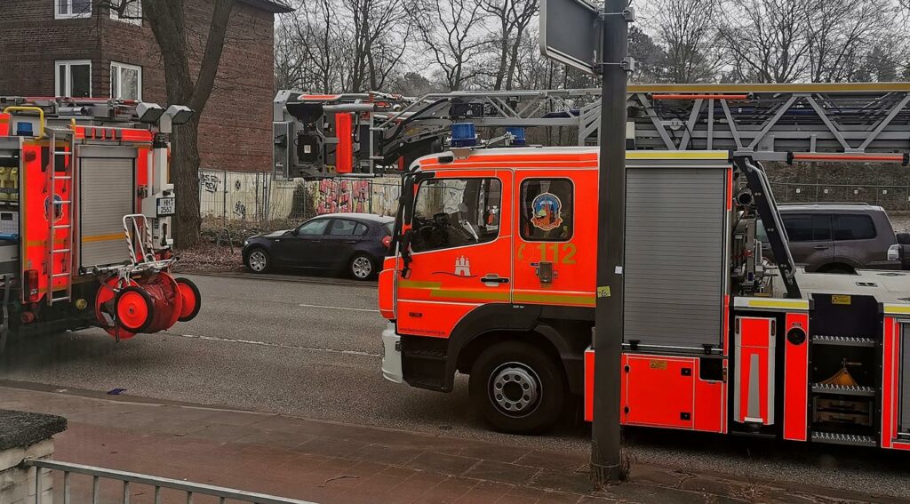 Drehleiterwagen der Hamburger Feuerwehr 